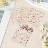 4Pcs 4 Styles Flower Pattern Self Adhesive PET Nail Art Stickers Decals MRMJ-SP0001-19-3