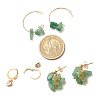 3 Pairs 3 Style Natural Green Aventurine Chips Beaded Cluster Dangle Stud & Leverback Earrings EJEW-JE04895-05-3