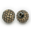 Brass Cubic Zirconia Beads ZIRC-F001-182B-1