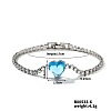 Elegant Heart-shaped Brass Rhinestone Link Chain Bracelets VF4965-2-1