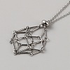 304 Stainless Steel Braided Adjusting Chain Macrame Pouch Empty Stone Holder for Pendant Necklaces Making NJEW-WH0025-01B-P-2