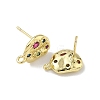 Brass Micro Pave Cubic Zirconia Stud Earring Findings KK-U075-01C-03G-2