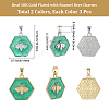 6Pcs 2 Colors Brass Pendants KK-BBC0021-45-2