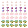 100Pcs 4 Styles Baking Paint Transparent Glass Bead Caps DGLA-TA0001-48-2