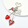 Glass & 304 Stainless Steel & Alloy Enamel Pendant Decorations HJEW-YW00450-01-1