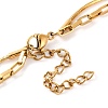 304 Stainless Steel Double Layer Square Snake Chain & Cable Chain Necklaces for Women NJEW-G140-01B-G-3