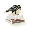 Bookish Raven Alloy Enamel Pin Brooch JEWB-R268-13-1