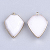 Electroplate Natural White Jade Pendants G-S344-20G-2