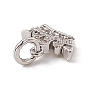 Brass Micro Pave Cubic Zirconia Charms ZIRC-F132-96P-3