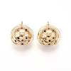 Brass Micro Pave Cubic Zirconia Pendants ZIRC-T016-15-1