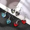 Heart Glass Dangle Earrings X-EJEW-JE01737-1