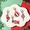 4Pcs 4 Styles Christmas Theme Alloy Enamel Pendants Decorations HJEW-JM04056-1