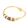 Brass Pave Cubic Zirconia Column Bangles for Women BJEW-S147-22G-2