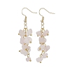 Natural Rose Quartz Chips Dangle Earrings EJEW-JE05266-03-1