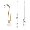 2Pcs 2 Styles Glass & Alloy Hanging Suncatchers AJEW-HS0001-35-1