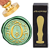 Brass Wax Seal Stamps with Wood Handle AJEW-WH0412-0248-1