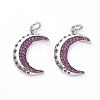 Brass Micro Pave Medium Violet Red Cubic Zirconia Pendants KK-I658-32B-P-1