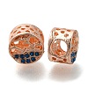 Rack Plating Alloy Rhinestone European Beads PALLOY-P307-06RG-1