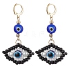 Glass Seed Bead Evil Eye Hoop Earrings EJEW-MZ00272-05-1