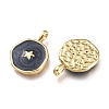 Brass Enamel Pendants KK-K248-02A-G-2