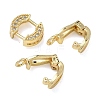 Ring Brass Micro Pave Clear Cubic Zirconia Fold Over Clasps KK-Z143-18G-2