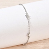 Brass Micro Pave Clear Cubic Zirconia Moon Star Link Chain Bracelets KK-CBA6980-28P-3