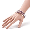 5Pcs 5 Style Natural Amethyst & Brass Beaded Stretch Bracelets Set BJEW-JB08870-01-3