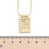 Brass & Plastic Imitation Pearl Hollow Virgin Mary Rectangle Pendant Snake Chain Necklaces for Women NJEW-Z053-02G-02-5