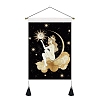 New Moon and Girl Hanging Tapestry Starry Sky Background Wall Living Room Bedroom Hanging Painting Can PW-WGFDEFE-04-1