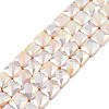 Electroplate Opaque Solid Color Glass Beads Strands EGLA-N002-42-02-1