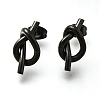 Ion Plating(IP) 304 Stainless Steel Knot Stud Earrings EJEW-C117-01EB-1