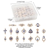 36Pcs 18 Styles Alloy Blue Enamel Connector Charms ENAM-FS0002-97-4
