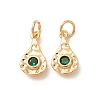 Brass Micro Pave Cubic Zirconia Charms CU-K002-42G-B-1