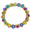 Electroplated Glass Beads Stretch Bracelets PW-WGDFEAE-04-1