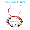 1Pc 10mm Colorful Glass Evil Eye Adjustable Braided Bead Bracelets for Women Men BJEW-LP0004-14-2