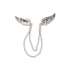 Men's Crystal Wings Scarf Collar Brooch Lapel Pin JEWB-WH0022-22B-2