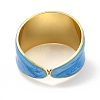 Enamel Plain Band Open Cuff Rings RJEW-E069-01G-09-3