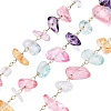 Handmade Translucent Natural Gemstone Beads Chains CHS-T006-14G-1