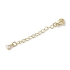 Brass Micro Pave Clear Cubic Zirconia Chain Extender KK-G491-52C-G-2