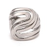 Non-Tarnish 304 Stainless Steel Wave Chunky Ring RJEW-B040-11P-2