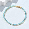 Synthetic Turquoise Tennis Bracelets KK-CBA964F-01G-04-2