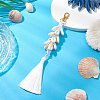 2Pcs 2 Colors Natural Shell & Polyester Tassel Pendant Decorations HJEW-JM02825-4