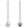 DICOSMETIC 2 Sets 2 Colors Bling Diamond Cube Car Rear View Mirror Charms HJEW-DC0001-06-1