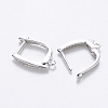 Brass Micro Pave Cubic Zirconia Hoop Earring Findings with Latch Back Closure X-KK-T048-033P-NF-2