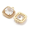 Brass Micro Cubic Zirconia Pendants KK-Q789-35G-2