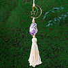 Handmade Macrame Cotton with Natural Amethyste Pendant Decorations AUTO-PW0001-13H-1