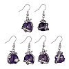 Natural Amethyst Dragon Dangle Earrings EJEW-A092-12P-15-1