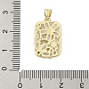 Rectangle with Flower Rack Plating Brass Micro Pave Cubic Zirconia Pendants KK-Z074-22G-3