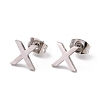 304 Stainless Steel Greek Alphabet Stud Earrings STAS-D007-07P-01-1