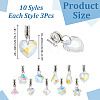 30Pcs 10 Styles Electroplated Glass European Dangle Charms PALLOY-AR00049-2